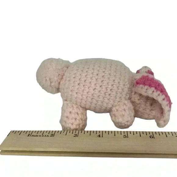 VINTAGE CROCHETED PERFECT EASTER BUNDLE BASKET EGG CHICK TWO BUNNIES HANDMADE - Picture 6 of 16